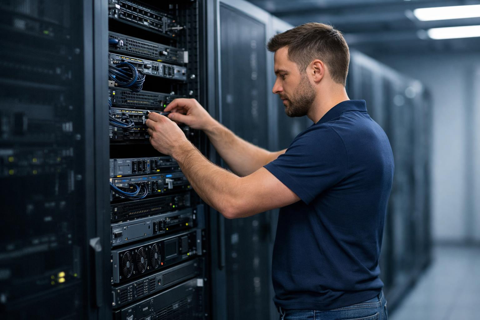 IT-Techniker bei der Arbeit